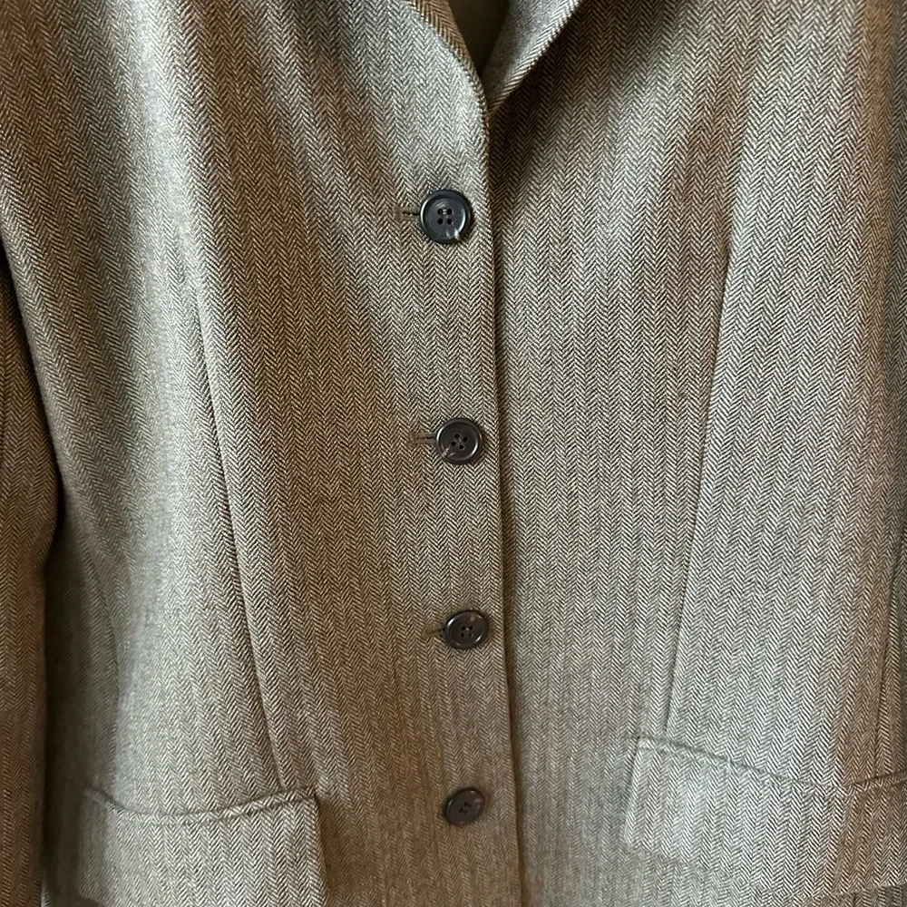 Classic JCrew Houndstooth Gray/Green Women's Blazer - Picture 2 of 4
